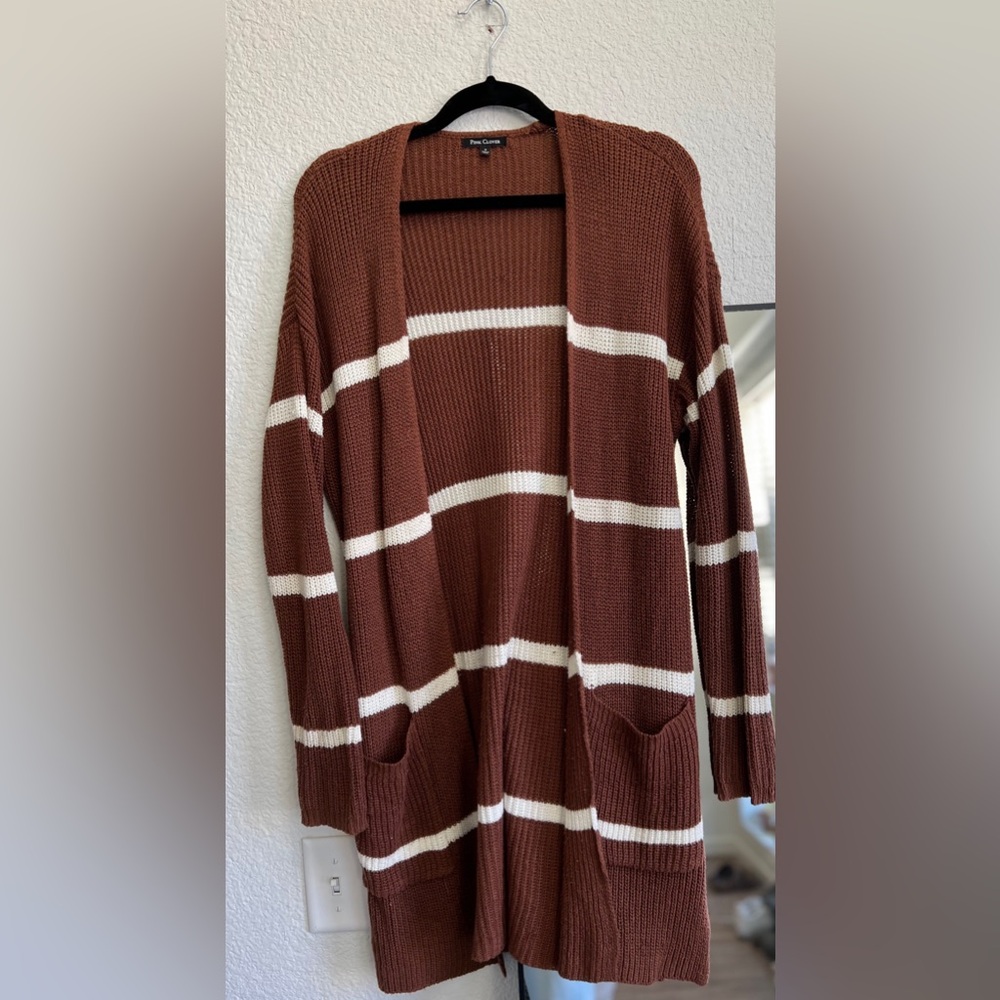 Pink Clover calf length sweater cardigan size small